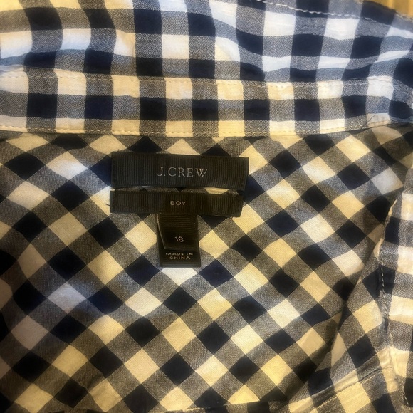 J. Crew Navy and White Gingham womans shirt size 18 - Picture 5 of 5